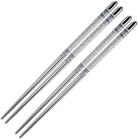 Buy Hichaki Sleek Stainless Steel 1 Pair Chopsticks Stylish and ...