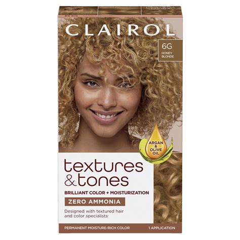 Clairol Textures & Tones Hair Dye Permanent Hair Color Creme, 6G Honey ...