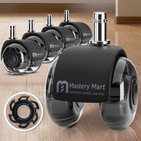 Mastery Mart Office Chair Casters Wheels for Hardwood Floors ...