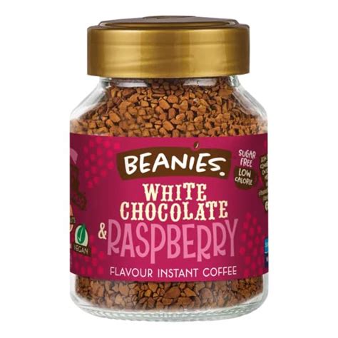 BEANIES Flavoured Instant Coffee White Chocolate & Raspberry Hot & Cold ...