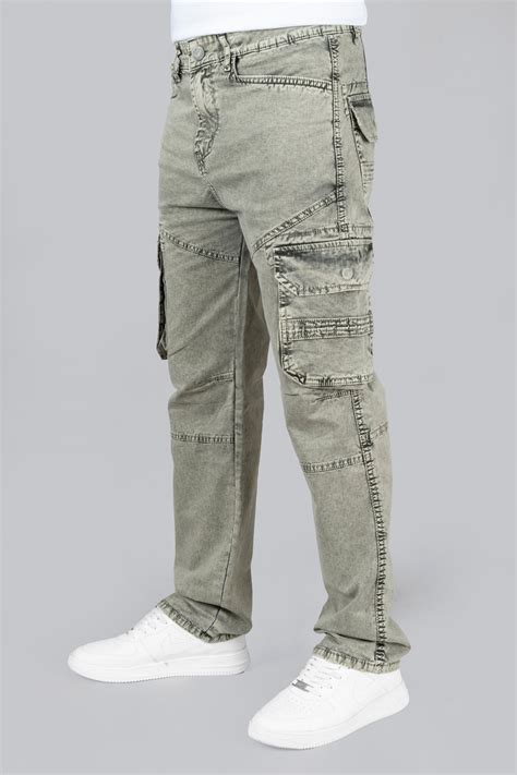 Light Green Denim Cargo Jeans – Peplos Jeans