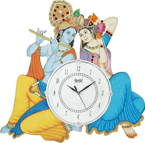 Buy Archana Wood God Radha Krishna Wall Analog Clock (Multicolour ...