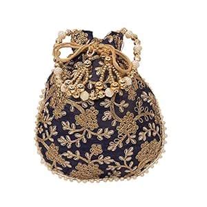 Kuber Industries Silk Embroidered Women Potli Bag (Purple) -CTKTC8805 ...