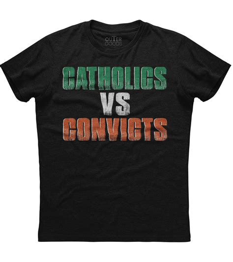 Catholics Vs Convicts Mens Short Sleeve New Cotton Black T-shirt | eBay