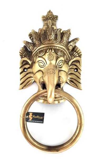 Buy Crown Ganesha 11 Inches Door Knocker Brass Showpiece Online at Best ...