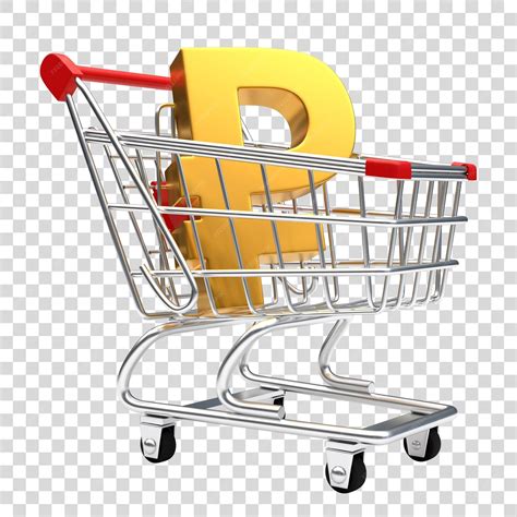 Premium PSD | Golden ruble sign in shopping cart isolated on white ...