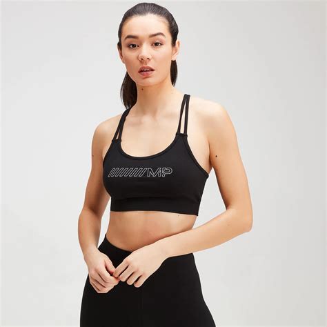 Outline Graphic Bra | Black | MYPROTEIN™