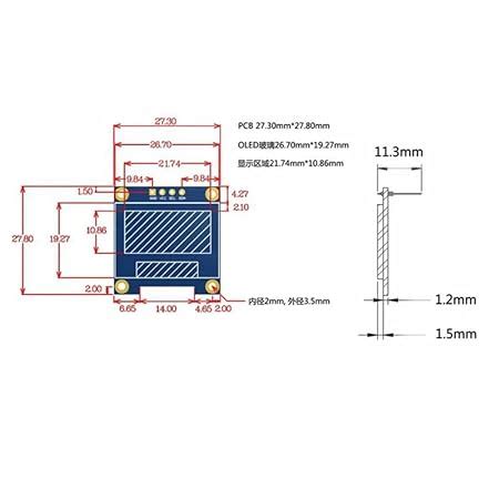 Image result for Arduino OLED-Display Dimensions