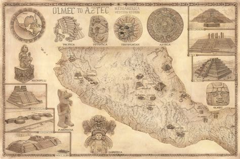 Image result for Aztec Temples Map