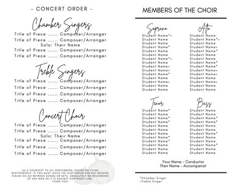 Image result for Fall Concert Program Design Templates