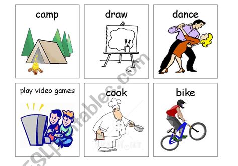 Hobbies ESL Worksheet 的图像结果