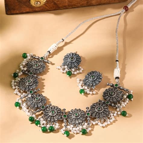 Yellow Chimes Jewellery Set for Women and Girls Choker Set for Women ...