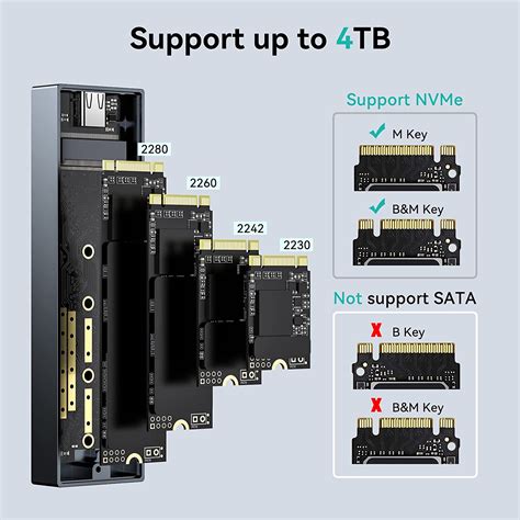 Buy M.2 NVMe Enclosure, Yottamaster USB C 10Gbps NVMe SSD Enclosure ...