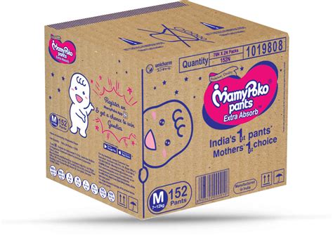 Buy MAMYPOKO PANTS EXTRA ABSORB DIAPER - MEDIUM SIZE, PACK OF 152 ...