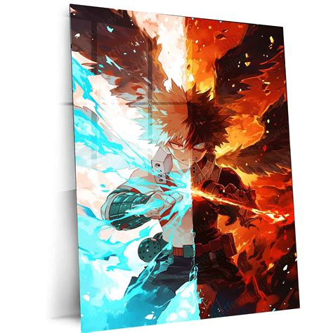 Shoto Todoroki Split Image Poster – Dual Powers of Ice and Fire ...
