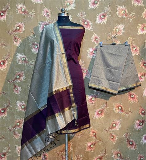 Purple & Grey Maheshwari Salwar Suit | Elegant Ethnic Wear.
