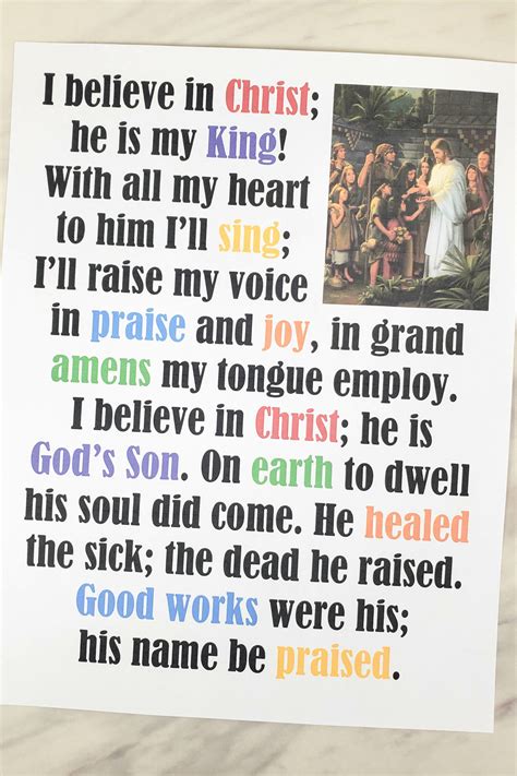 I Believe in Christ Flip Chart & Lyrics - Primary Singing