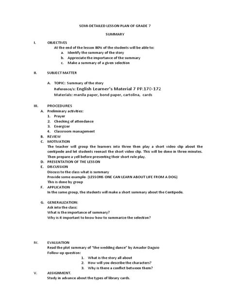 Lesson Plan Summary Example 的图像结果