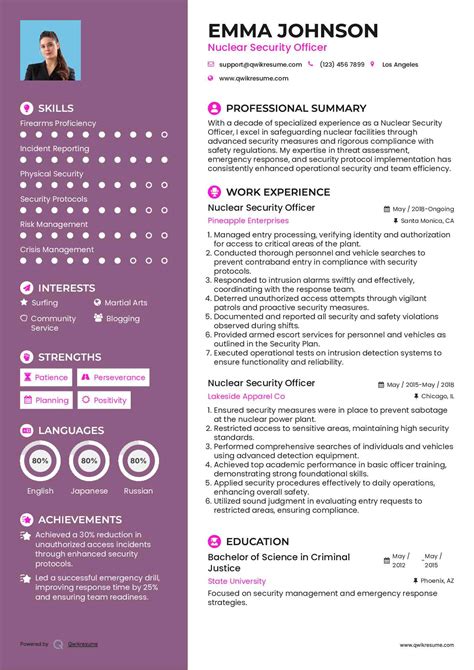 10+ Nuclear Security Officer Resume Samples & Templates for 2025