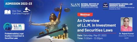 Webinar -An Overview of L.L.M. in Investment and Securities Law ...
