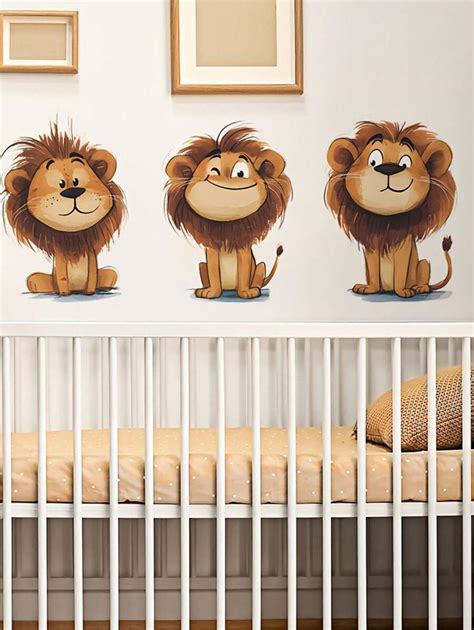 1pc Home Decorations Cartoon Little Lion Wall Decal Sticker, Waterproof ...