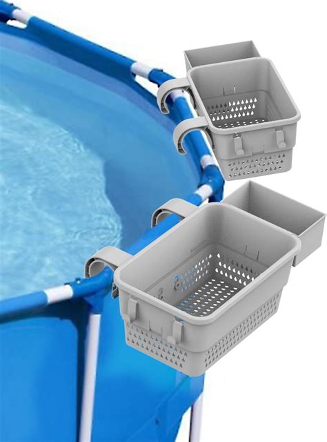Amazon.com: RANFLY Poolside Storage Basket, Pool Cup Holder with Load ...