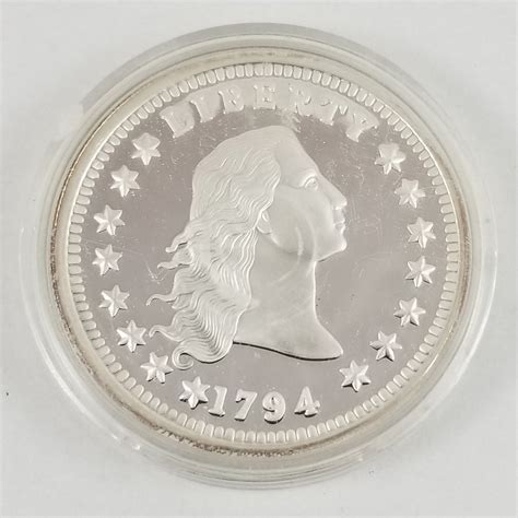 1794 Flowing Hair Proof 2 oz .999 Silver Dollar Copy America's Rarest ...