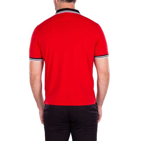 Zipper Short Sleeve Polo Shirt // Red (3XL) - Bespoke Polos - Touch of ...