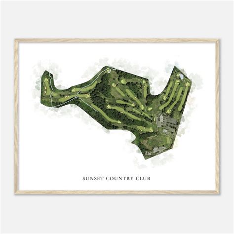 Sunset Country Club, Missouri - Classic Watercolor Map | Golfer Gift ...
