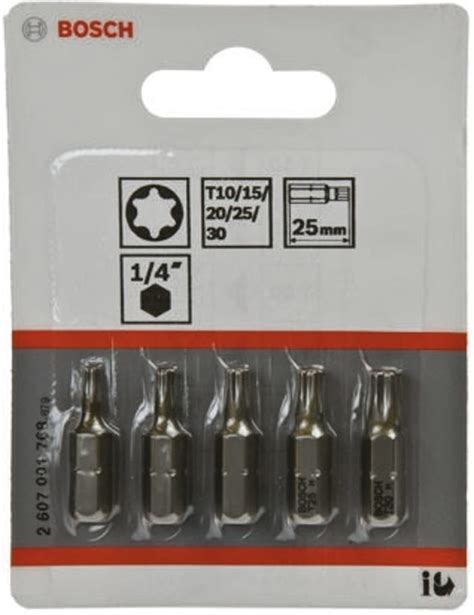 2607001768 Bosch | Bosch Torx Screwdriver Bit, T10, T15, T20, T25, T30 ...
