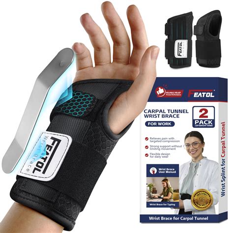Featol 2 Pack Carpal Tunnel Wrist Brace For Work Wrist | Desertcart INDIA