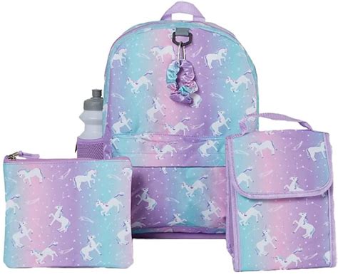 Buy Ralme Unicorn Girls Backpack with Lunch Box and Water Bottle 6 ...