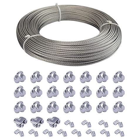 Buy Muzata 165Feet 1/8inch Stainless Steel Wire Rope Aircraft Cable ...