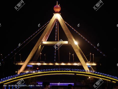 西宁市昆仑桥夜景,路桥建筑,建筑摄影,摄影素材,汇图网www.huitu.com