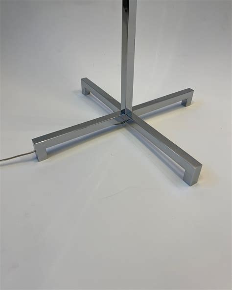 Pair of Chrome X Base Floor Lamps by Robsjohn Gibbings for Hansen ...