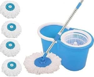 Zelenor Bucket Mop - 360 Degree Self Spin Wringing With 4 Super ...