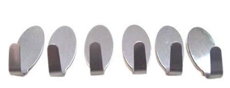 HOKIPO Set of 6 Multipurpose Small Stainless Steel Adhesive Hooks ...