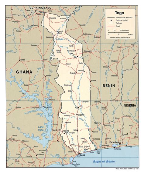 Detailed political map of Togo with highways and cities | Vidiani.com | Maps of all countries in ...