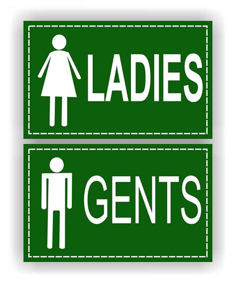 Good Print Zone : Washroom Door Sign Board Ladies and Gents with ...