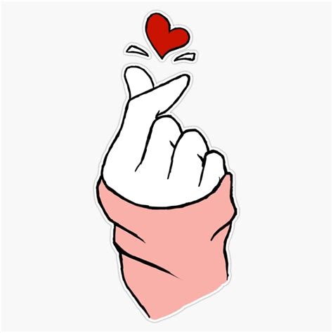 Generic Finger Heart Kpop Drawing Symbol Sticker India | Ubuy