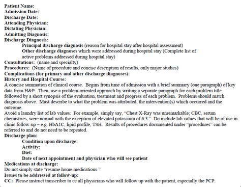 Image result for Discharge Progress Note Example