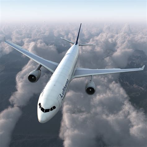 3D model Jet Airliner Airbus A330-300 Lufthansa Rigged | 3D Molier ...