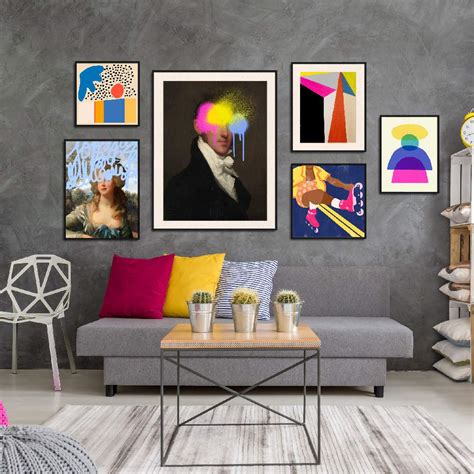Gallery Wall Set: Block Portrait, Set of 6 Paintings | Customization ...