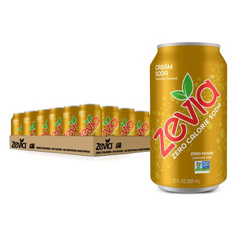 Buy Zevia Zero Calorie Soda, Cream Soda, 12 Fl Oz Cans (Pack of 24 ...