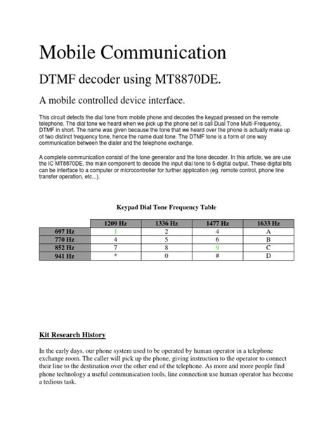 Image result for How Does a DTMF Decoder Works