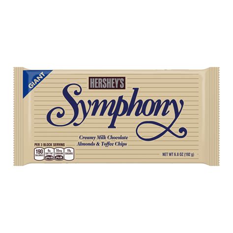 Hershey's, Symphony Giant Milk Chocolate with Almonds and Toffee Candy ...