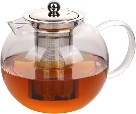 Amazon.com | Glass Teapot 1200ml Kettle Teapot Tea Pot for Loose Tea ...