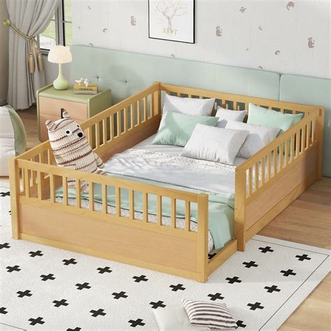 Bellemave Full Size Floor Bed, Full Montessori Bed Frame with High ...