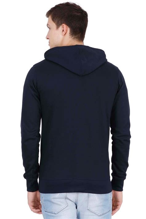 Men's Cotton Plain Full Sleeve Navy Blue Color Sweatshirt/Hoodies ...