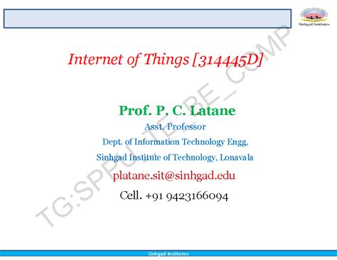 IOT unit-3 by Sinhgad CLG - Internet of Things [314445D]Internet of ...
